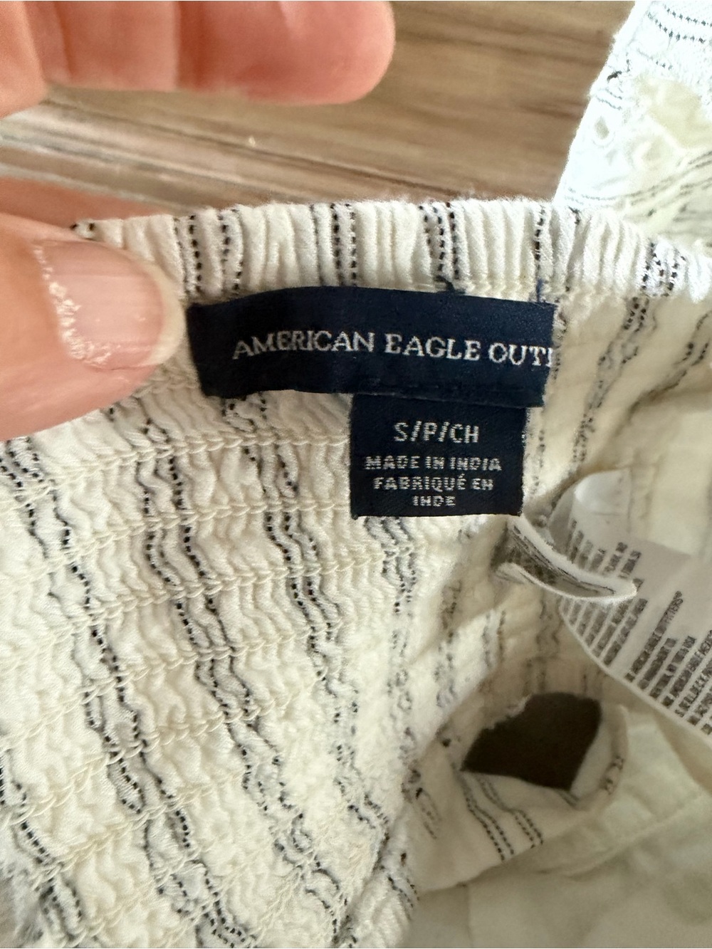 American Eagle Outfitters Cream Striped Lace-Trim Camisole & Skirt Set - Picture 7 of 7